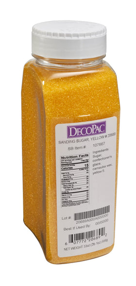 DecoPac sanding sugar yellow cake decorating adds shimmer and color