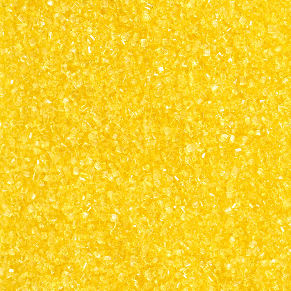 DecoPac sanding sugar yellow handheld container for easy decorating