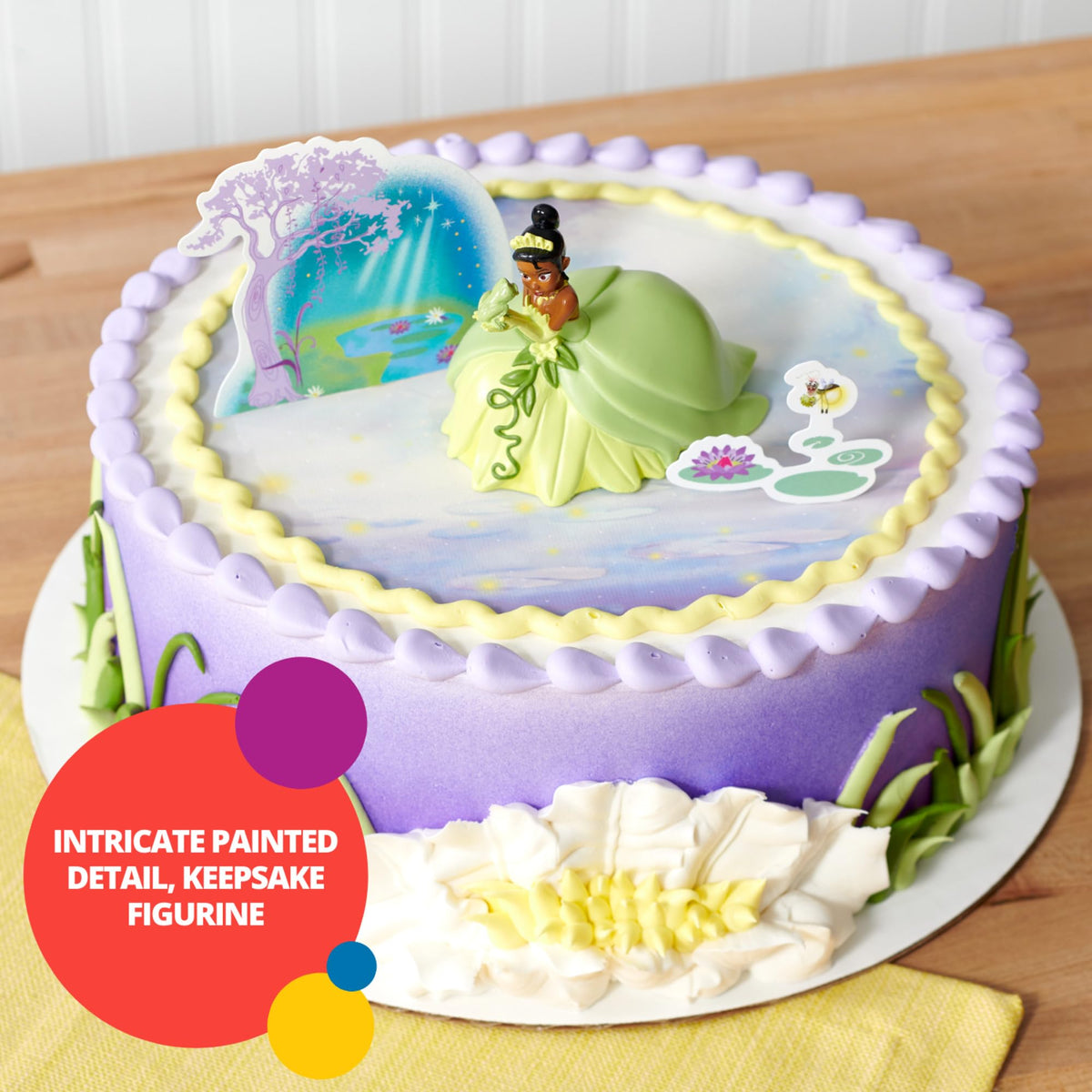 DecoPac water lily pic enhances a tropical scene for princess celebrations.