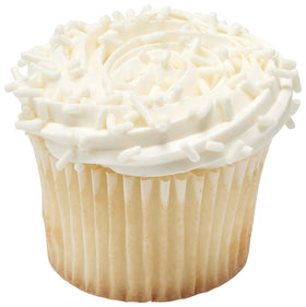 DecoPac White Sprinkles as ice cream topping, easy to sprinkle.