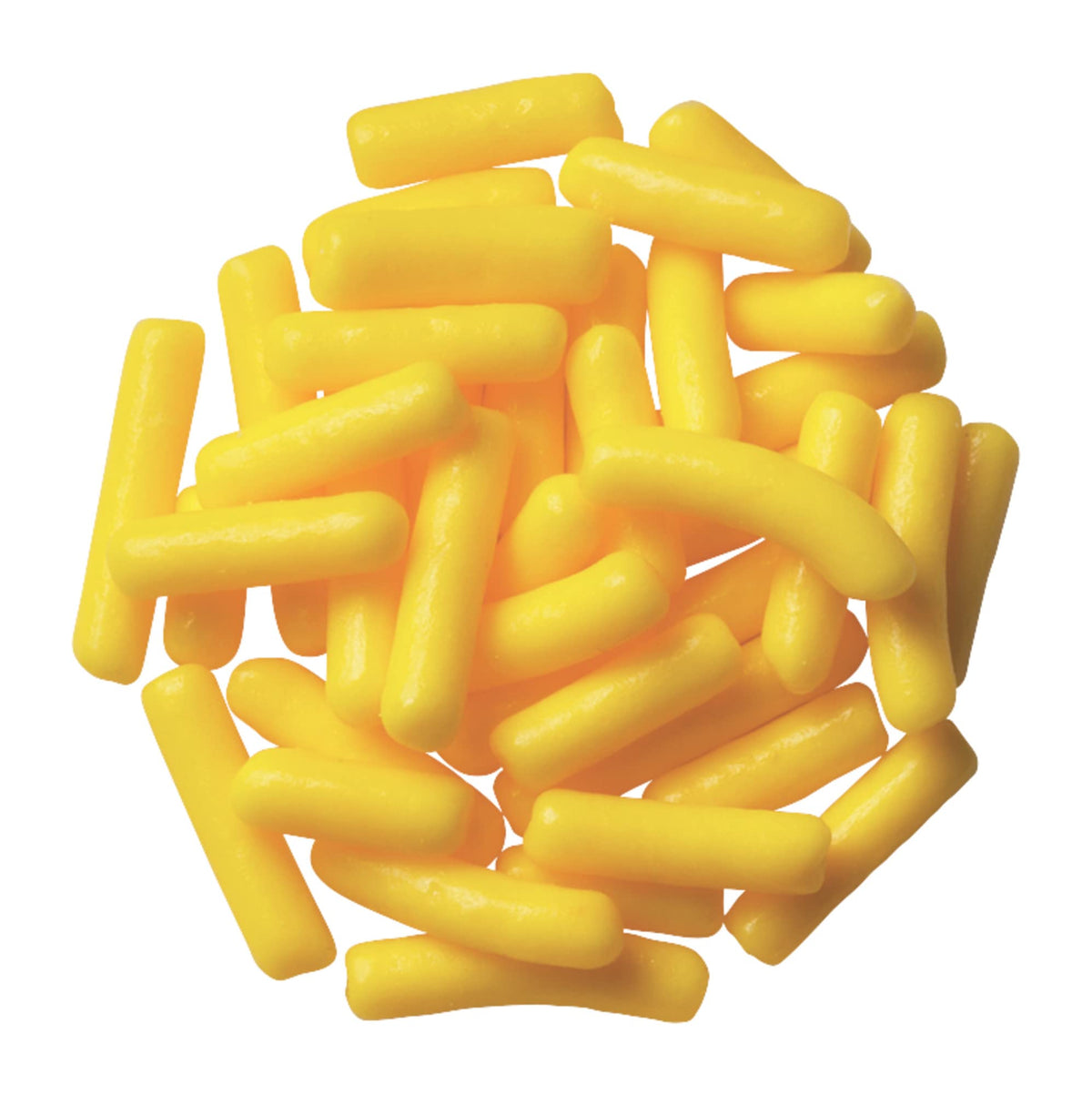DecoPac Yellow Sprinkles on a frosted cake add vibrant texture and festive color.