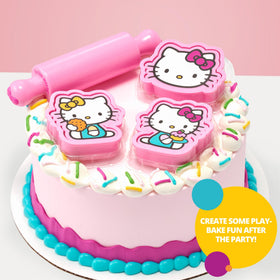 DecoSet Hello Kitty cake topper stand keeps toppers steady.