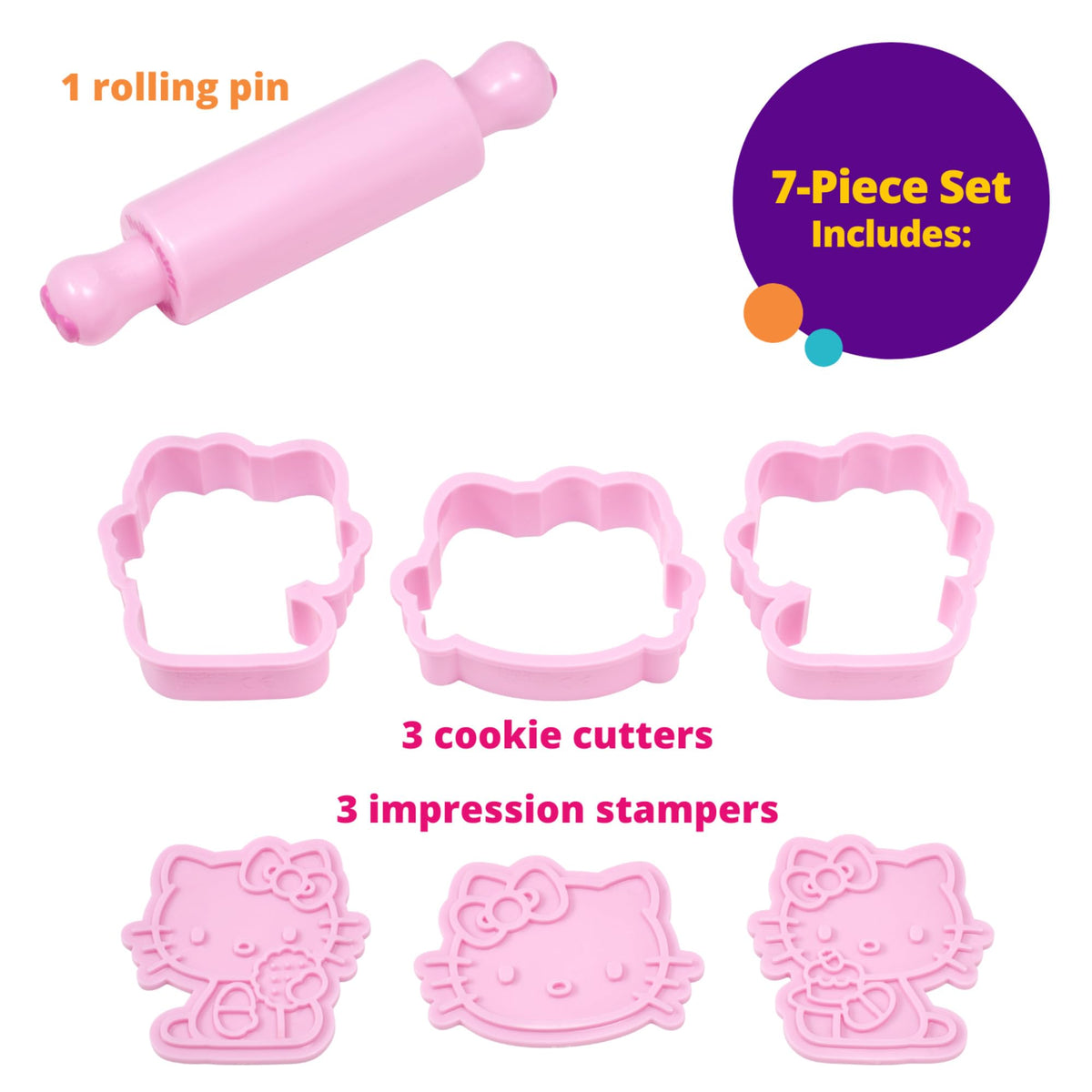 DecoSet Hello Kitty impression stampers add texture to icing.