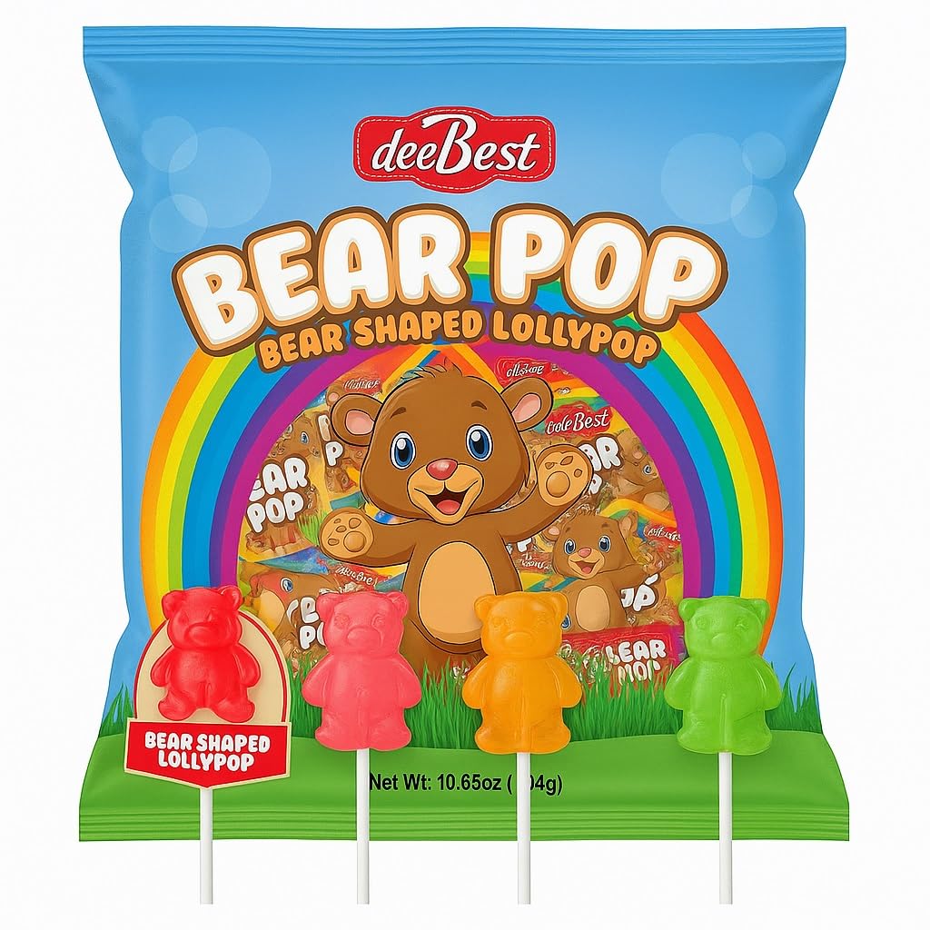 Dee Best Bear Pop 32-count package, individually wrapped for freshness.