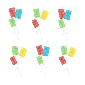 Dee Best Bricks on Stix bricks with bright fruit flavors ready for classroom treats