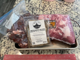 Deep Lake Butcher's Blend bottle pour enables precise batch seasoning in the kitchen