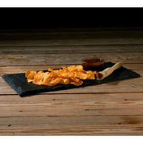 Deep River Snacks Mesquite BBQ Kettle Chips close-up showing crisp texture and bold flavor.