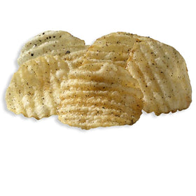 Deep River Snacks Salt and Cracked Pepper kettle chips served with dips for a satisfying crunch