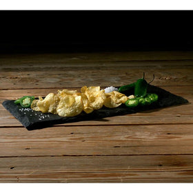 Deep River Snacks jalapeño chips with crisp texture ideal for dipping.