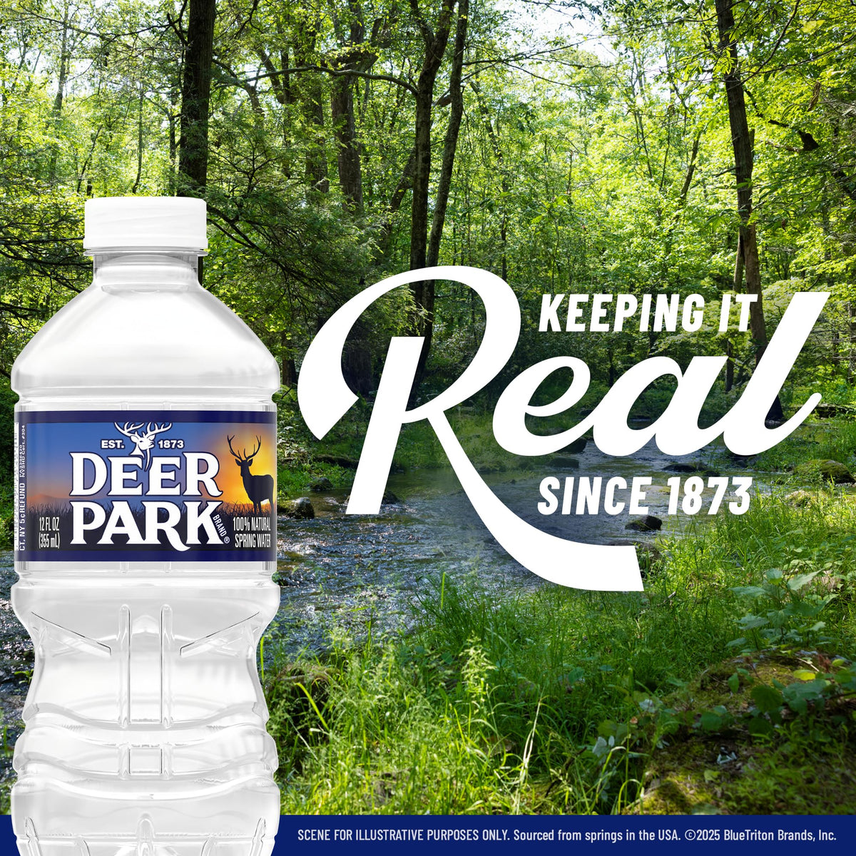 Deer Park origin from Appalachian Mountains highlights natural spring sourcing.
