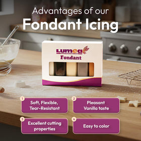 Dekozauber24 cream fondant 100g versatile for cake covering and modeling