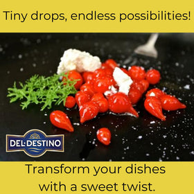Del Destino Peruvian peppers on pizza with sweet savory bite