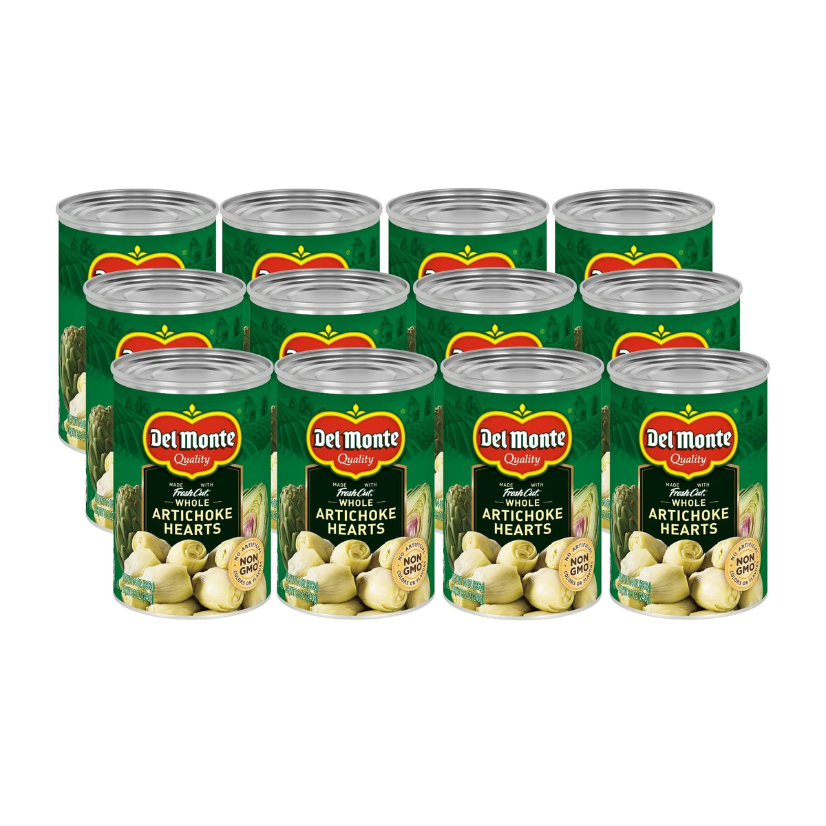 Del Monte artichoke hearts in can, convenient pantry staple for quick meals