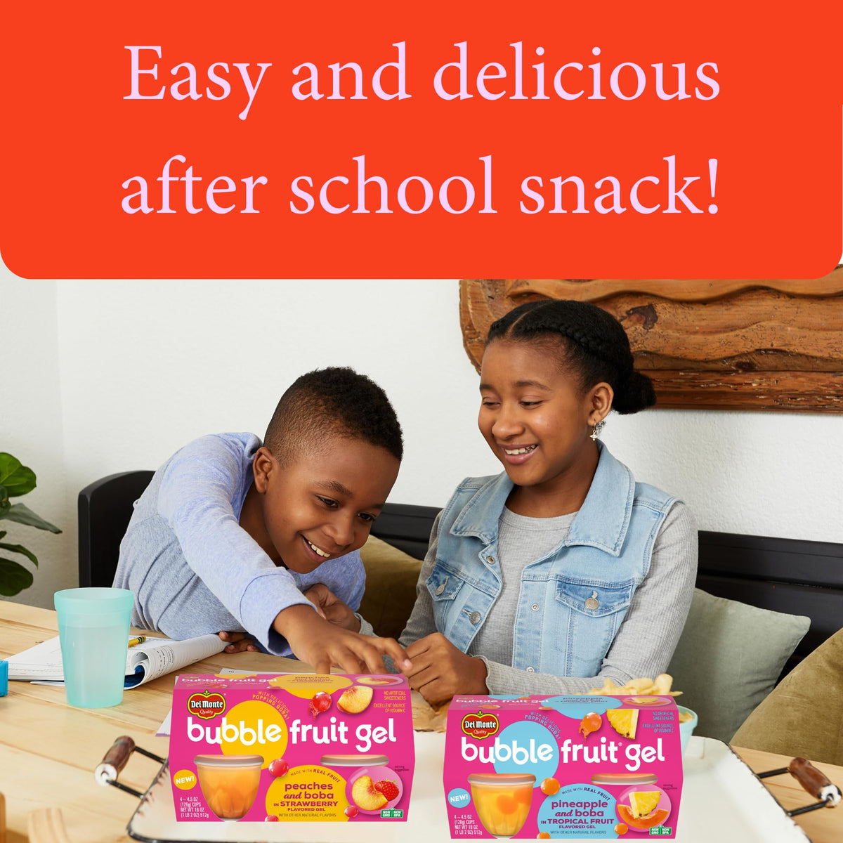 Del Monte Bubble Fruit Gel on the go snack in cup packaging