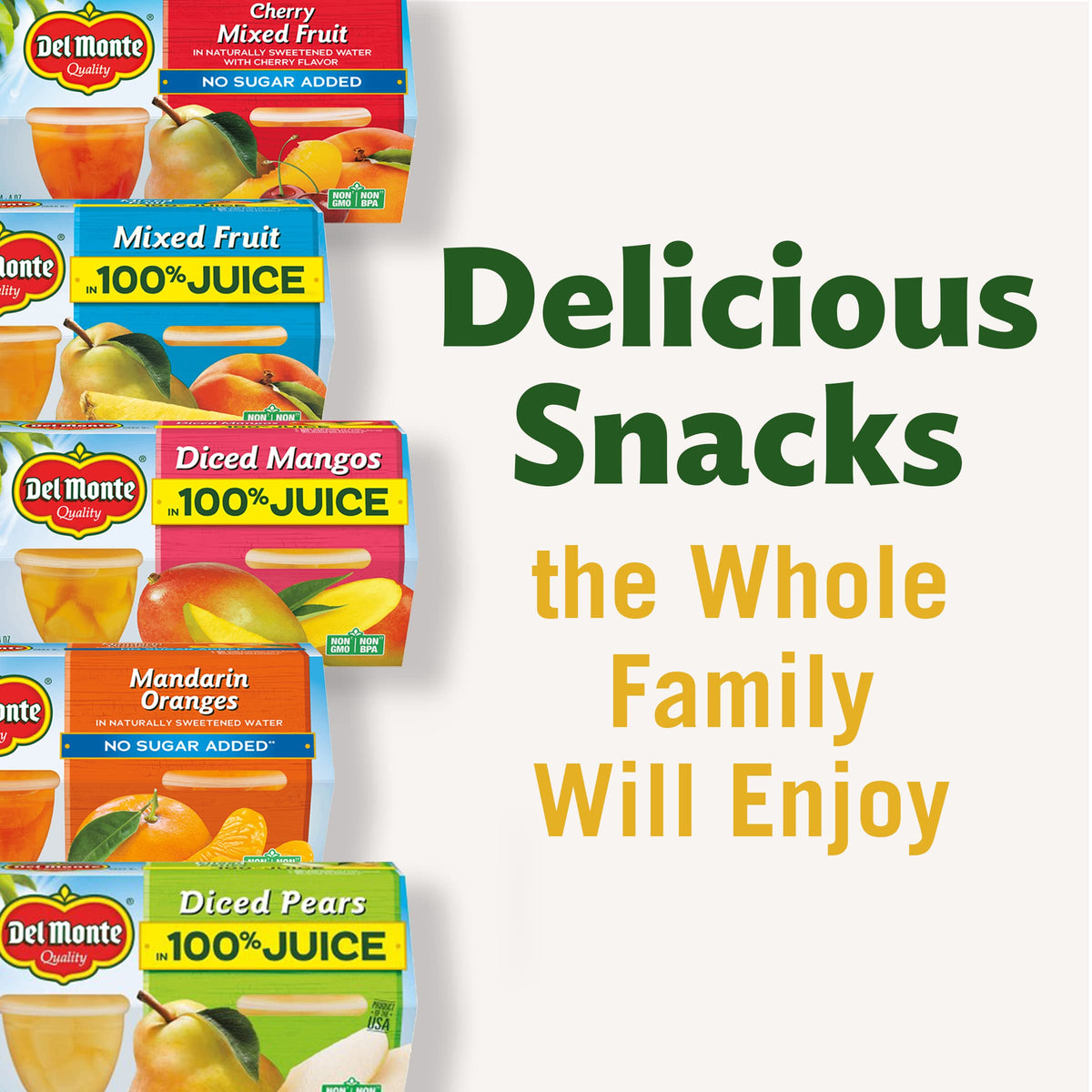 Six 4-pack cups ideal for family snacks during trips