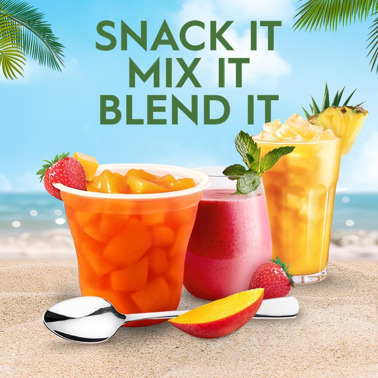 Del Monte Escapes six-pack box image highlights convenient on-the-go fruit snacking.