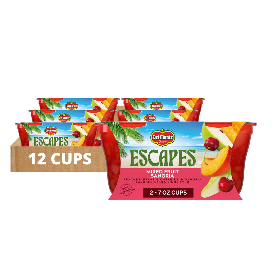 Del Monte Escapes Mixed Fruit Sangria cups pack ready for on the go snacking