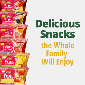 Del Monte Fruit Refreshers offer a convenient fruity treat for all ages.