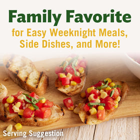Corn added to soup or casserole for color and natural sweetness.