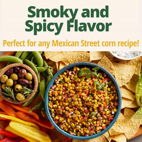 Del Monte Mexican Street Corn ready-to-eat, ideal for quick meals.