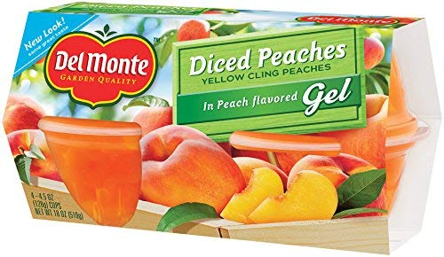 Del Monte on-the-go snack cups showing compact, portable design.