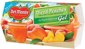 Del Monte on-the-go snack cups showing compact, portable design.