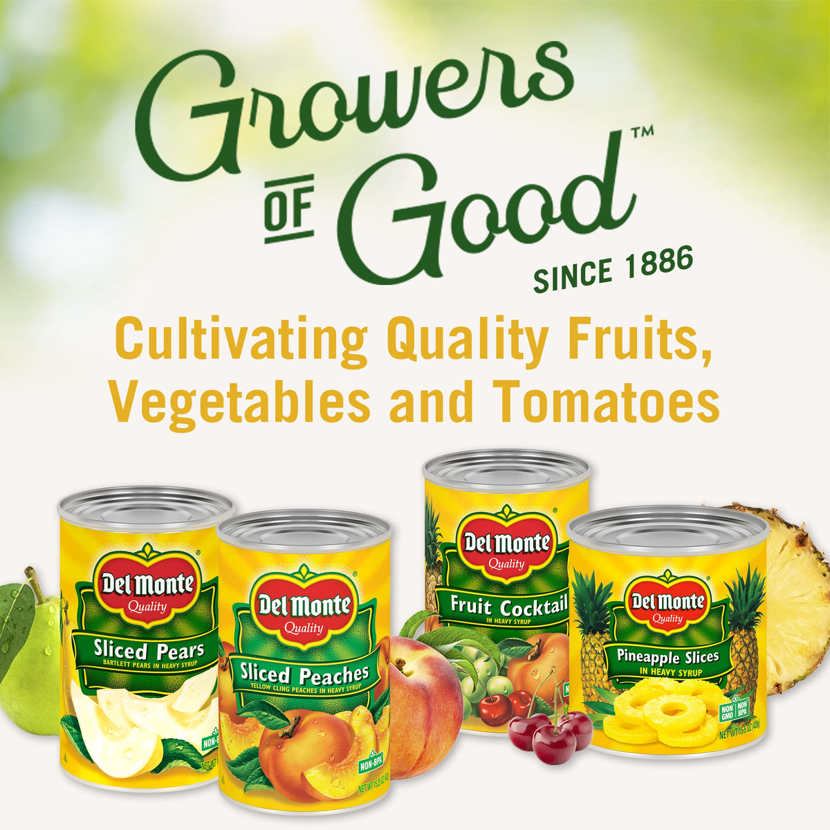 Del Monte canned peaches stored in pantry ready for meals.