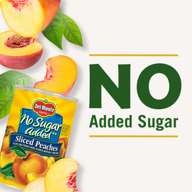 Del Monte peach slices as pie filling suggest a simple dessert option.