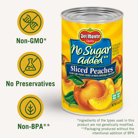 Del Monte peaches served on a plate for a fresh everyday snack.