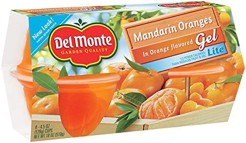 Del Monte 4.4 oz snack cups are convenient for lunchboxes and travel.