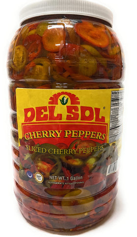 Del Sol Sliced Cherry Peppers bottle, a mild and versatile pantry staple for meals