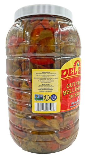 Crackers with cream cheese topped by Del Sol sliced cherry peppers.