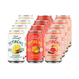 De La Calle Tepache 12-pack cans ready for sharing