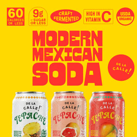 De La Calle Tepache pineapple fruit image suggests fresh, natural flavor