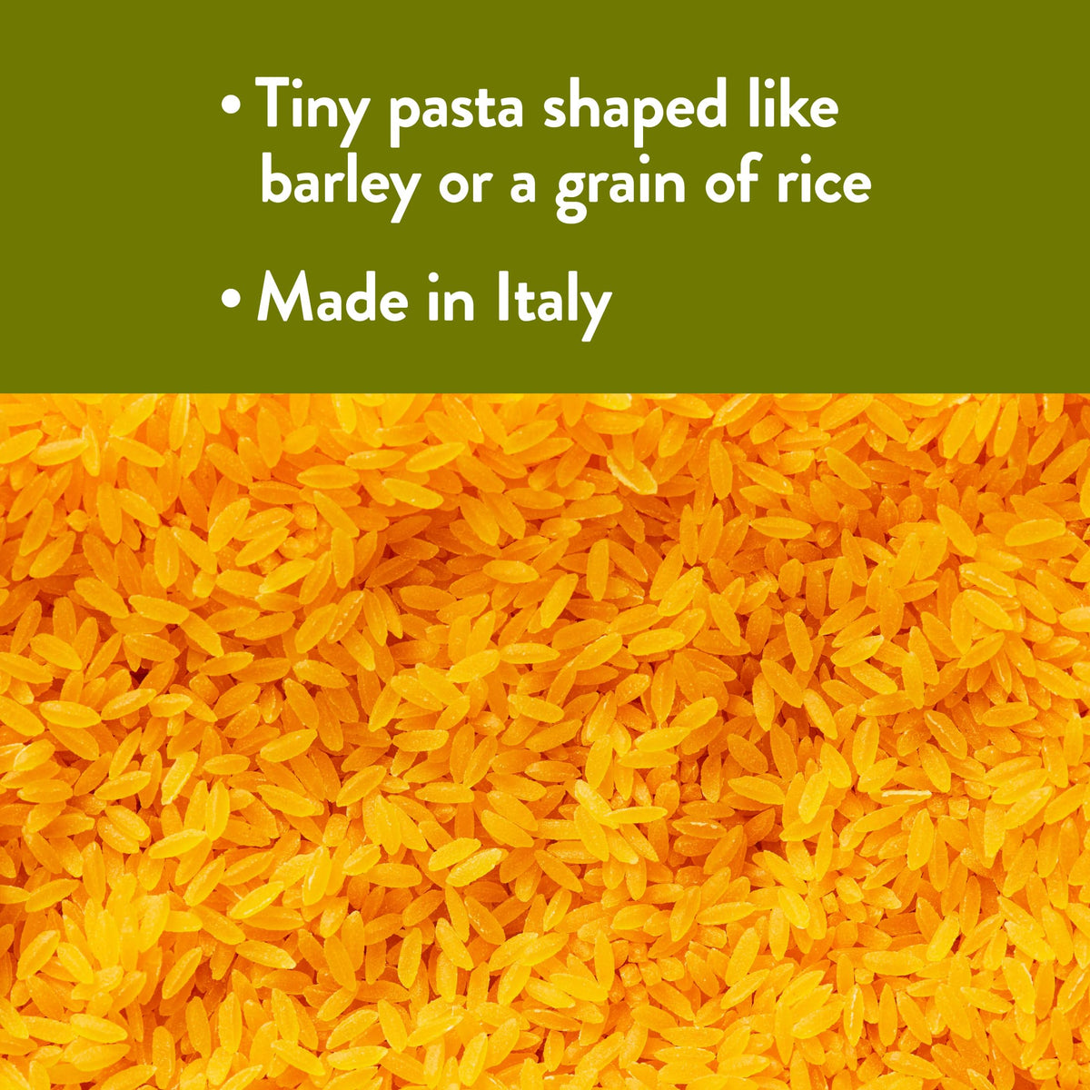 DeLallo orzo in broth-based soups enhances texture with corn and rice blend.