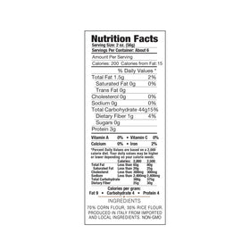DeLallo gluten-free orzo packaging highlights non-GMO, dedicated facility.