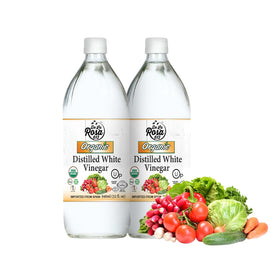 De La Rosa 613 organic distilled white vinegar bottle front for pure flavor in dressings