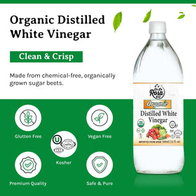 Pouring De La Rosa 613 vinegar to create a light vinaigrette.