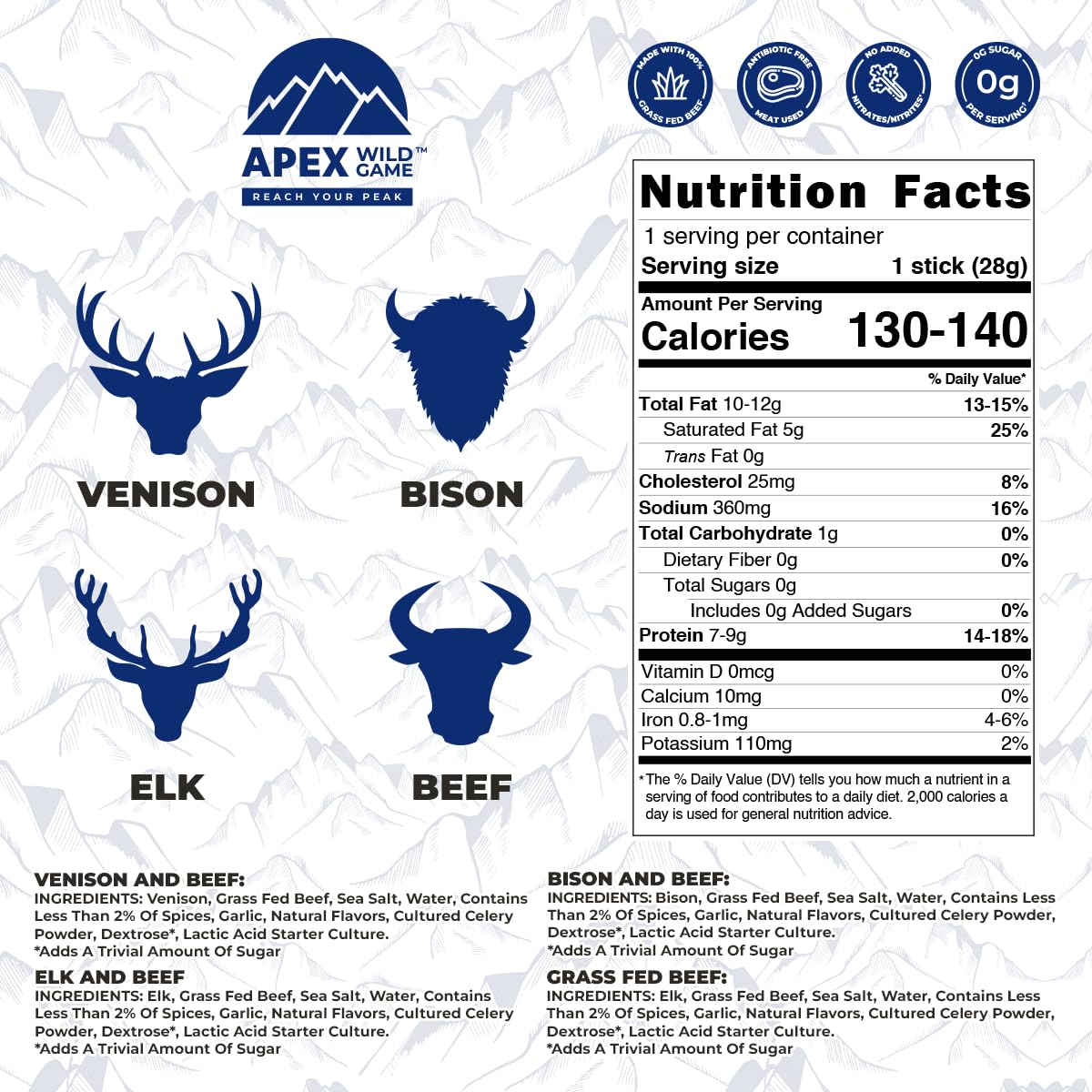 Deli Direct Apex ingredients label highlights clean components