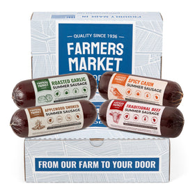 Deli Direct Farmers Market sausage board with hickory-smoked flavors for entertaining