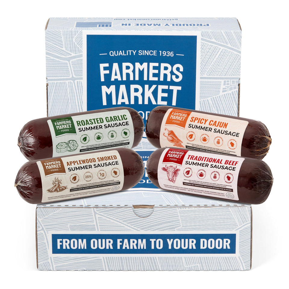 Deli Direct Farmers Market sausage board with hickory-smoked flavors for entertaining