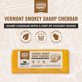 Deli Direct Wisconsin cheese display at market.