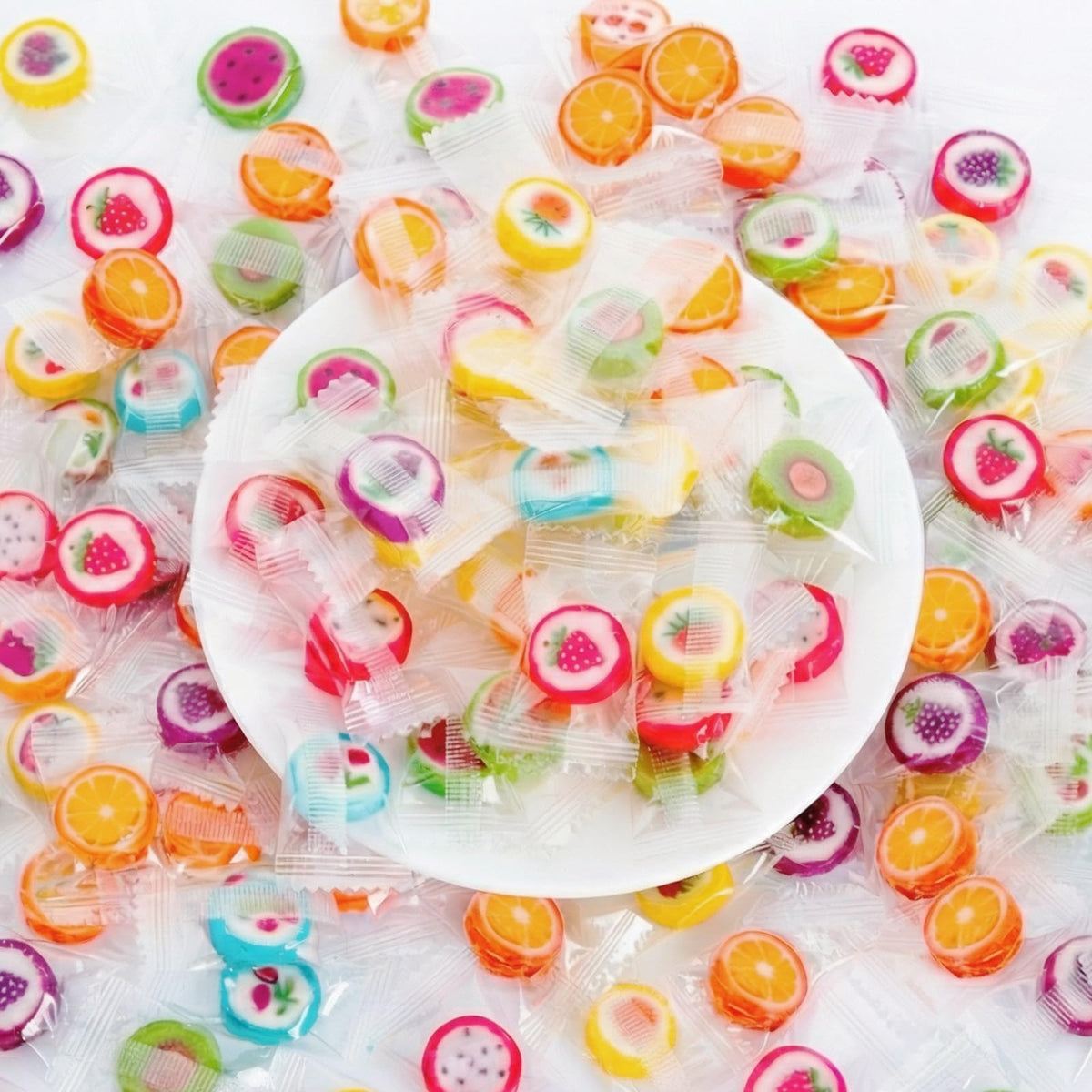 DelicYum 1-pound hard candies assortment box shown for sharing and gifting