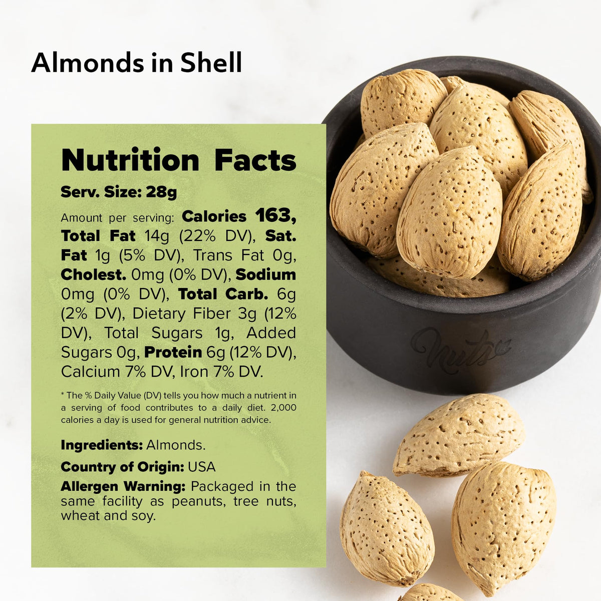 Delice almonds in shell topping oatmeal or yogurt for texture