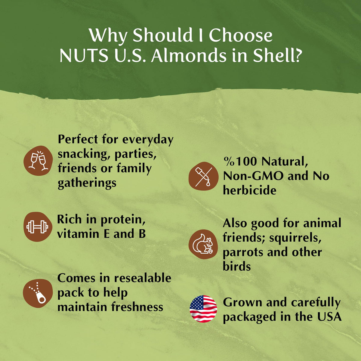 Delice almonds in shell packed in USA for quality and origin