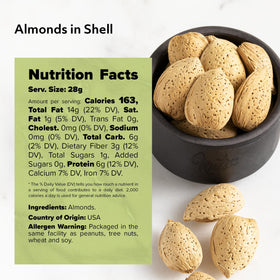Delice almonds in-shell in resealable bag for ongoing freshness.