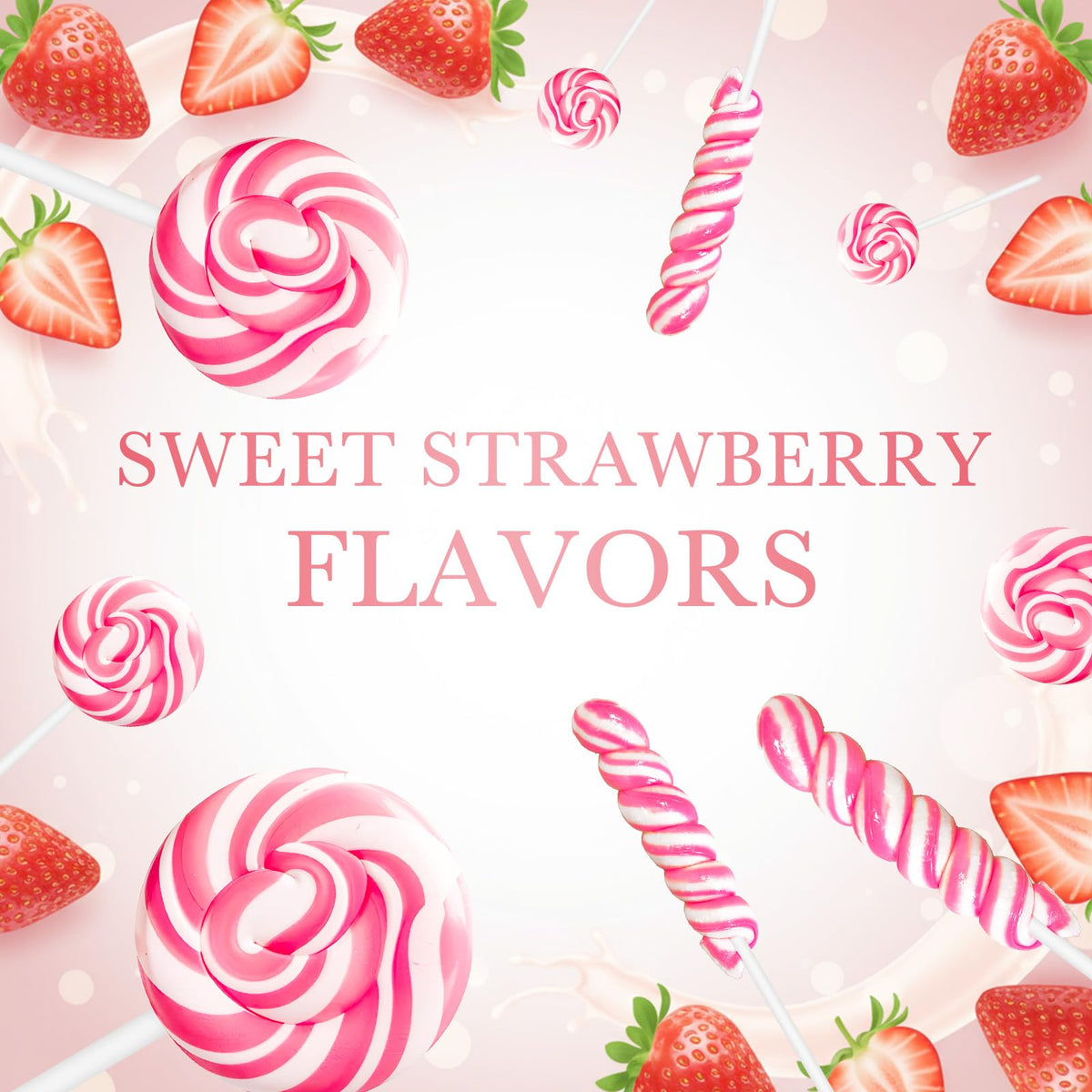 Delicyum pink-white swirl disc lollipop provides an eye-catching dessert display.