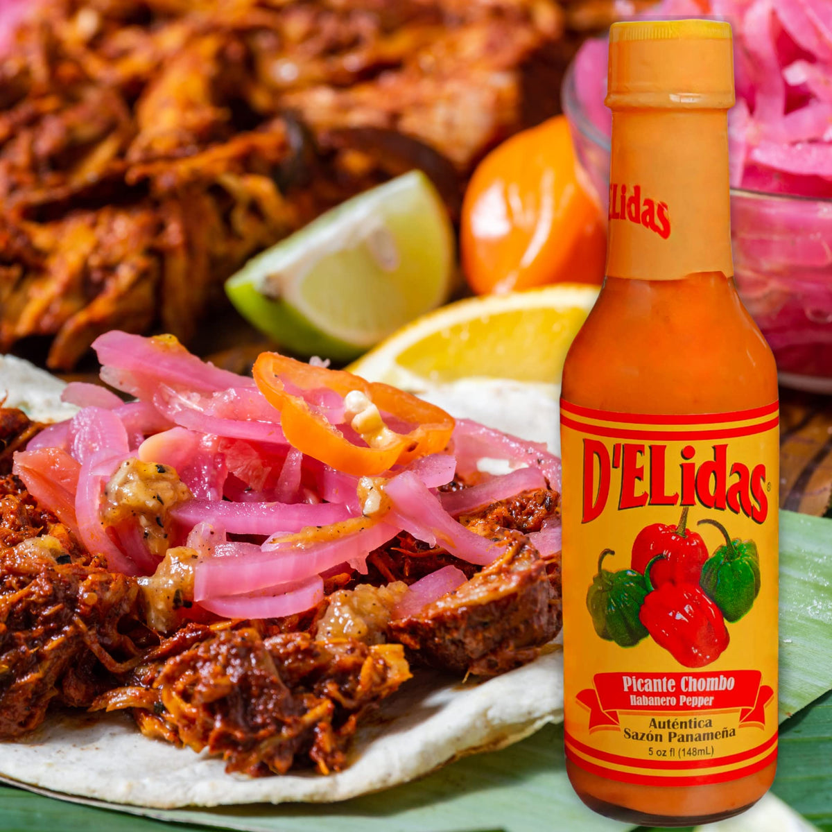 Ceviche drizzled with Delidas hot sauce for citrus kick.