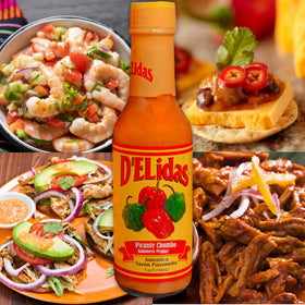 Delidas hot sauce glass bottle showcases rich color and premium packaging.