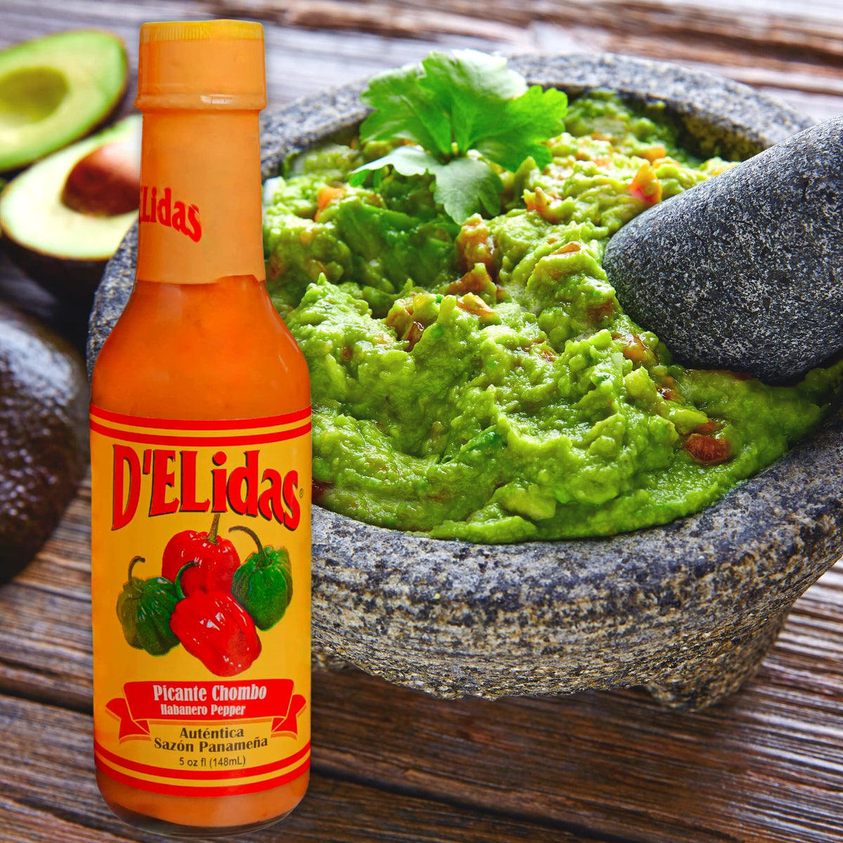 Paella finished with Delidas sauce for bright spice and aroma.